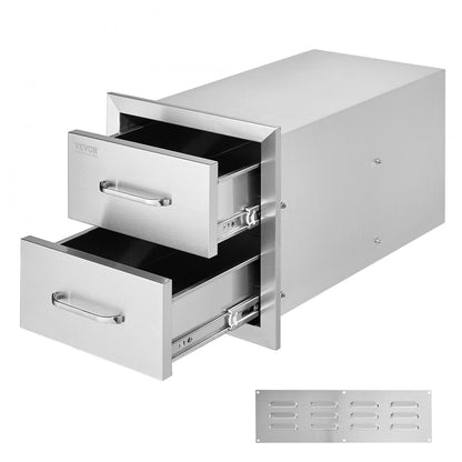 KM-CTG-2302-SKU15 - Durable 14"x23" Stainless Steel BBQ Drawers for Outdoor Kitchen