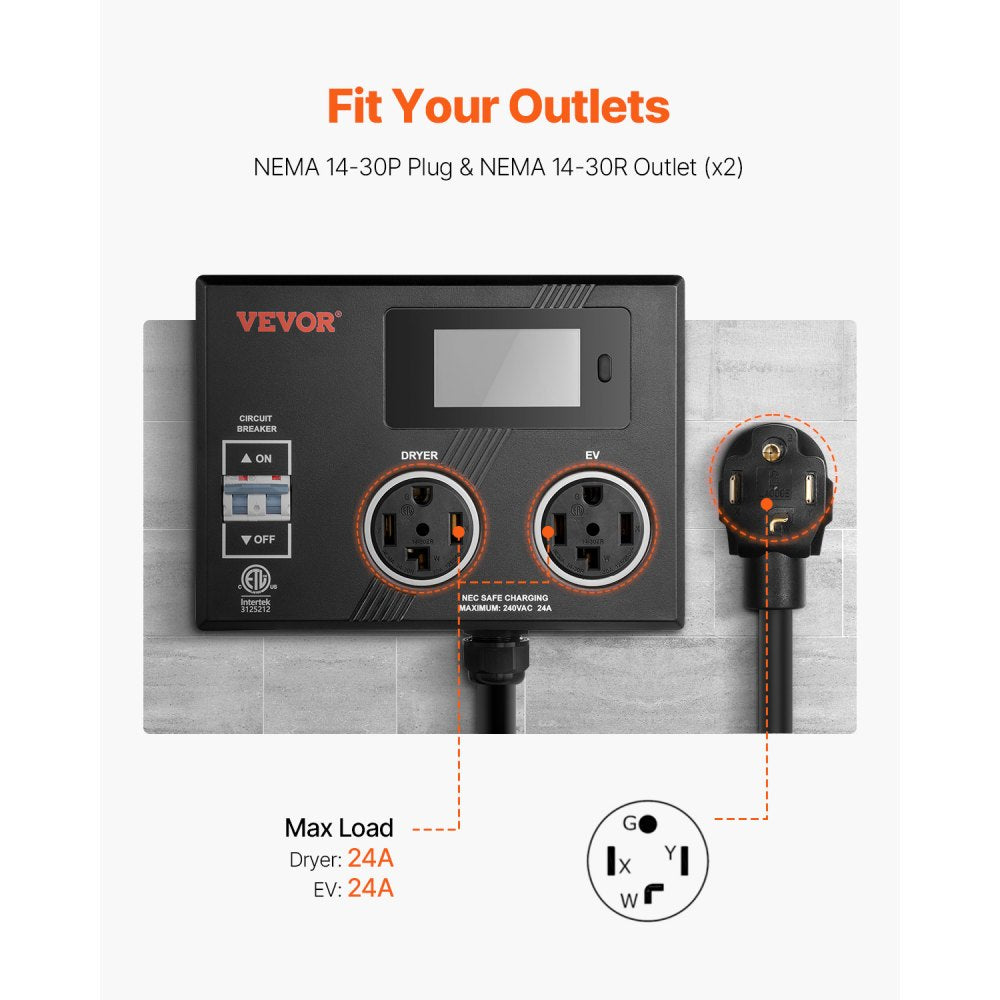 LV02 - NEMA Splitter Switch for EVs with LCD & Dual Outputs