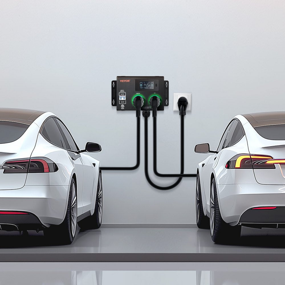 LV04 - ETL Certified NEMA 14-50 Splitter with LCD Display for EV Charging