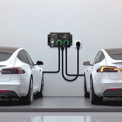 LV04 - ETL Certified NEMA 14-50 Splitter with LCD Display for EV Charging