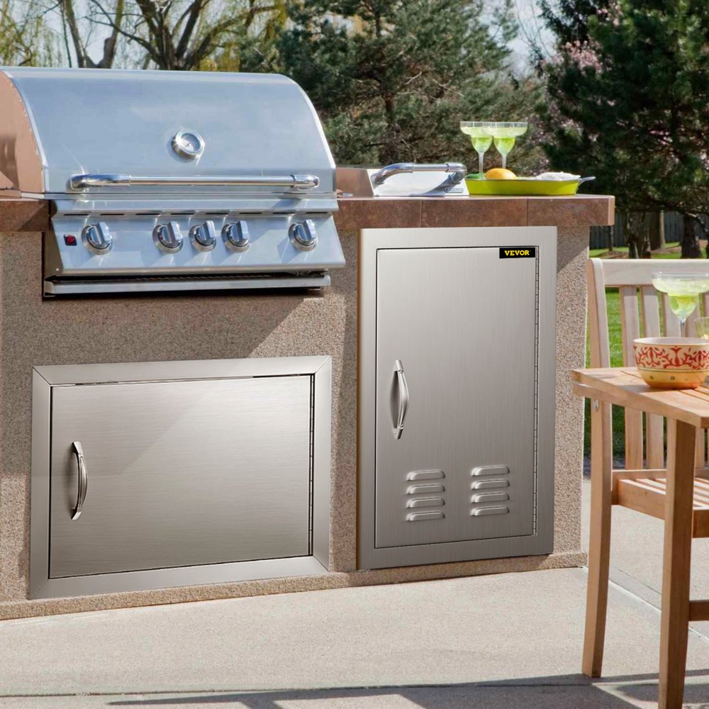 DTF-14x20IN - 14" x 20" Stainless Steel BBQ Island Door with Magnetic Closure