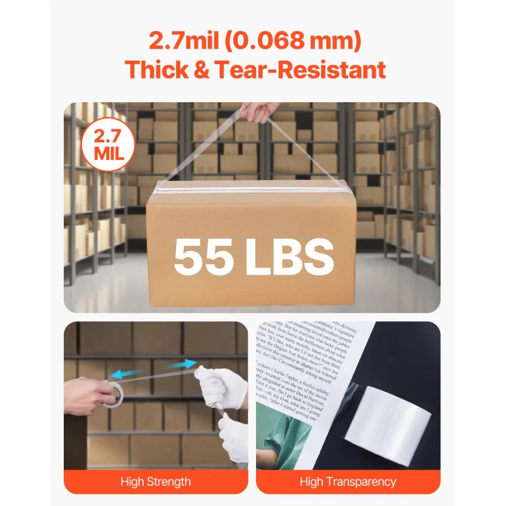 ID274825P6D6 - Heavy-Duty Clear Packing Tape, 1.88 in x 25yd, 6 Rolls