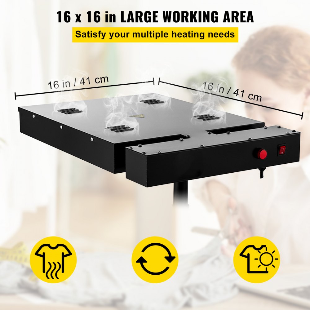 010699892736 - 16" x 16" Adjustable Flash Dryer for Screen Printing