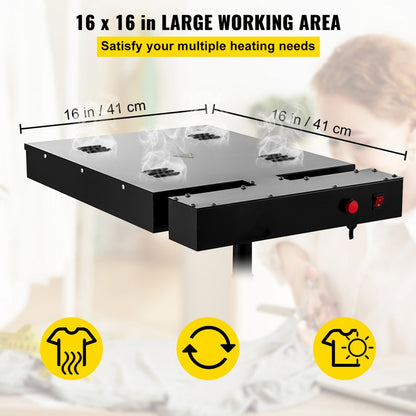 010699892736 - 16" x 16" Adjustable Flash Dryer for Screen Printing
