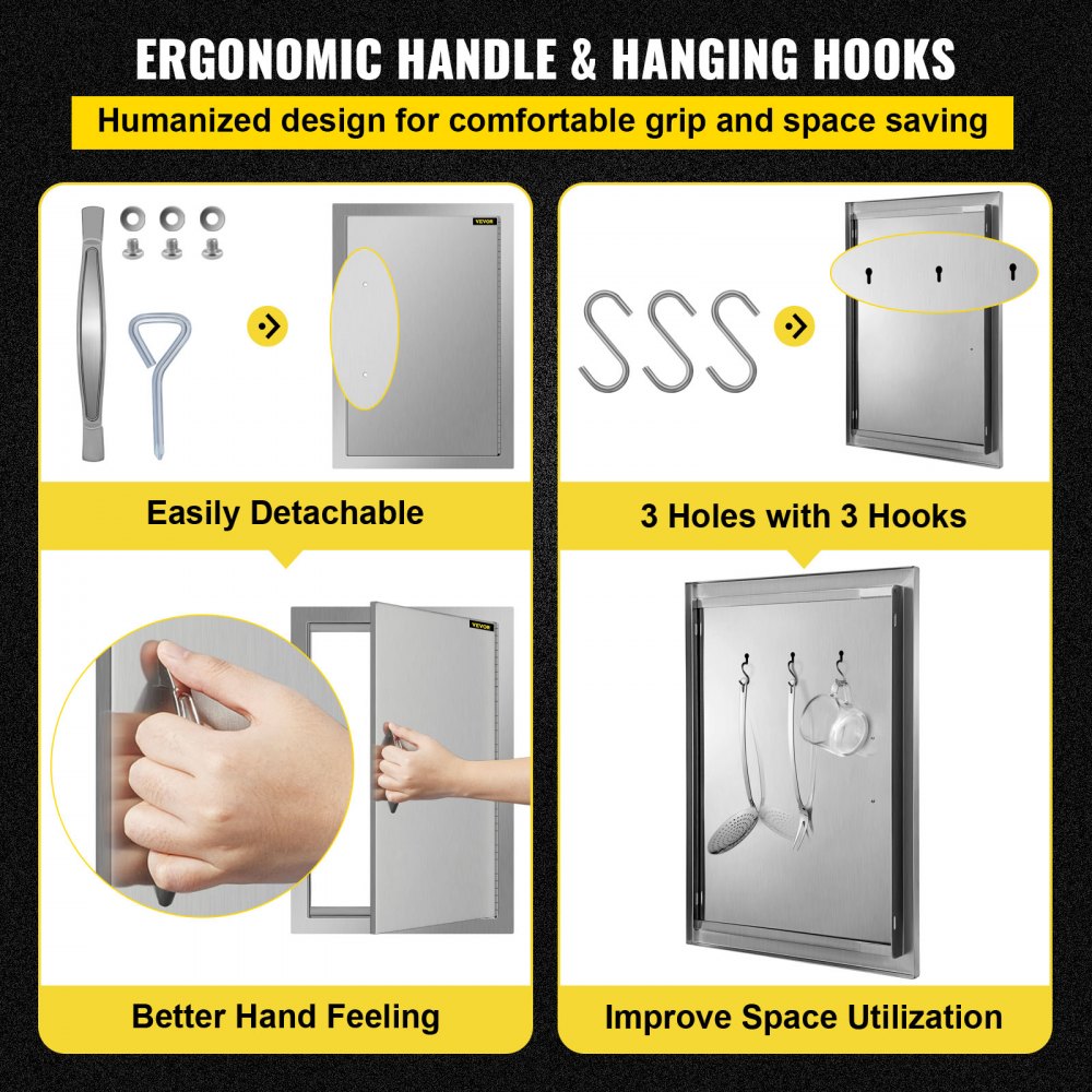 CGM-17x24IN - 17W x 24H Stainless Steel BBQ Door for Outdoor Kitchen