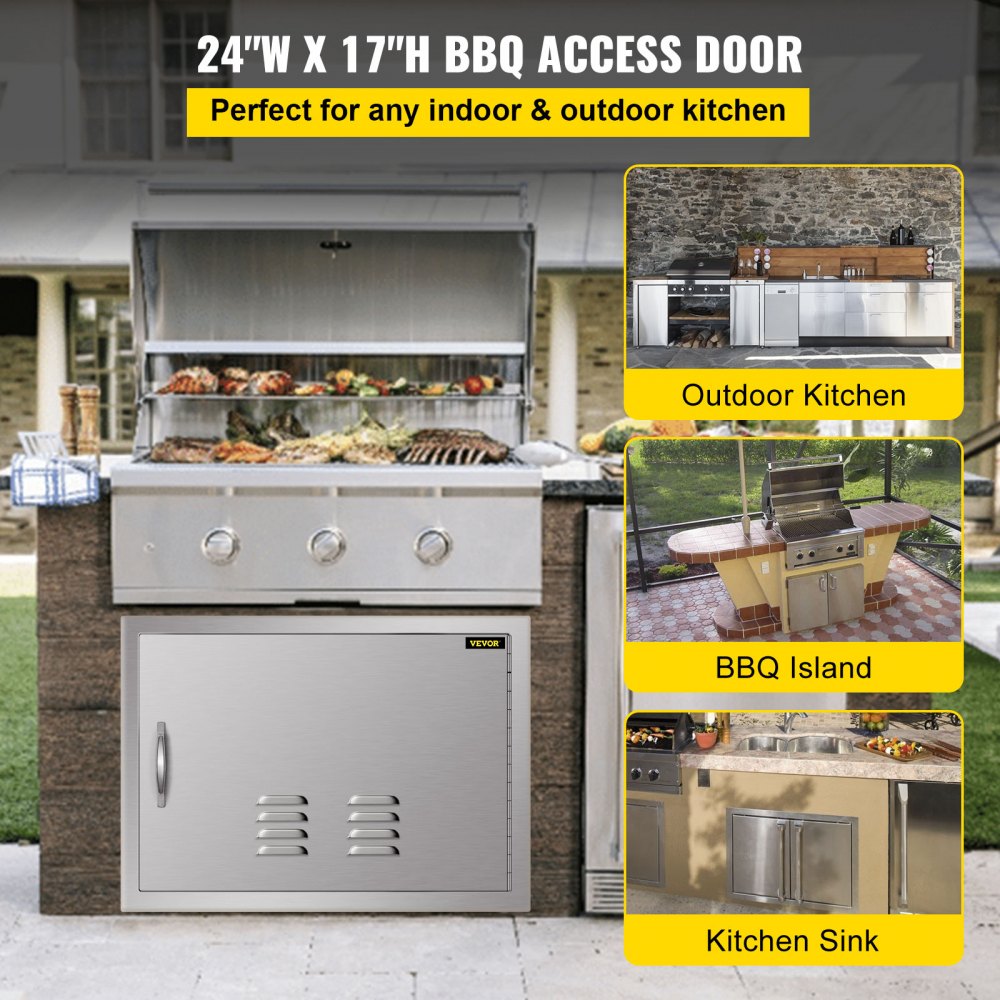 DTF-24x17IN - Premium Stainless Steel BBQ Access Door for Outdoor Kitchens