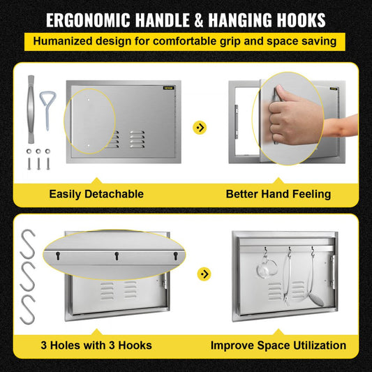 DTF-24x17IN - Premium Stainless Steel BBQ Access Door for Outdoor Kitchens
