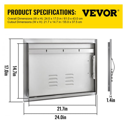 DTF-24x17IN - Premium Stainless Steel BBQ Access Door for Outdoor Kitchens