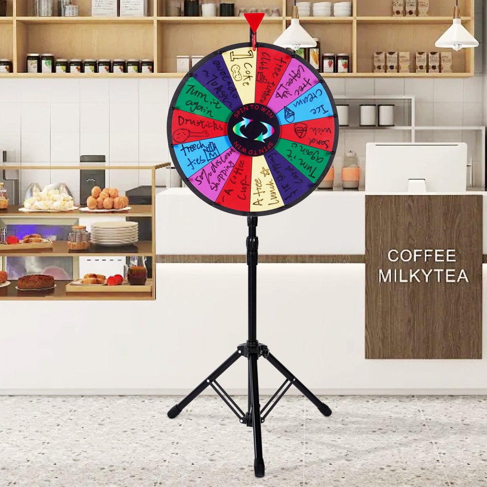 010635778262 - 18" Adjustable Acrylic Prize Wheel with 14 Custom Slots