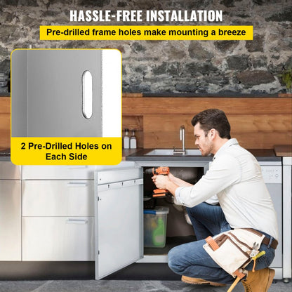 CGMZ-16x22IN - 16" x 22" Stainless Steel BBQ Access Door with Magnetic Closure