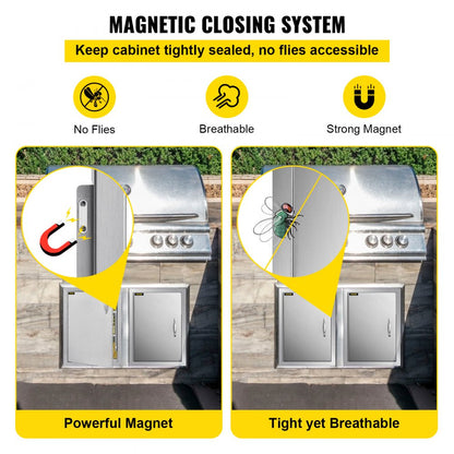 CGMZ-16x22IN - 16" x 22" Stainless Steel BBQ Access Door with Magnetic Closure