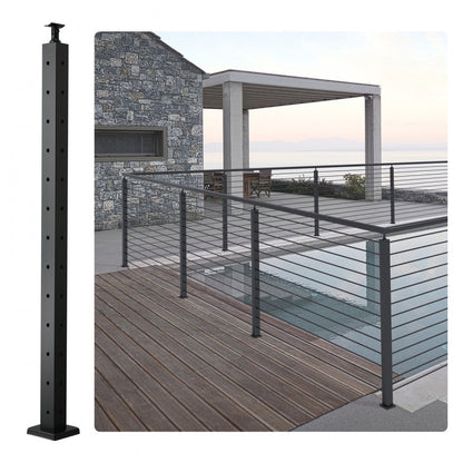 HR-007 - 42" Stainless Steel Cable Railing Post for Indoor/Outdoor Use