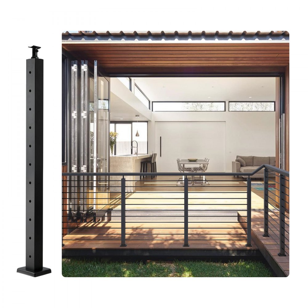 HR-009 - 66" Stainless Steel Cable Railing Post for Indoor/Outdoor Use