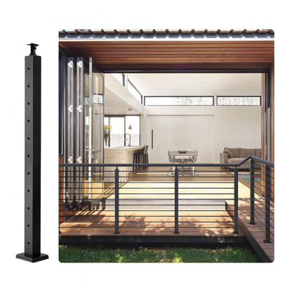 HR-009 - 66" Stainless Steel Cable Railing Post for Indoor/Outdoor Use