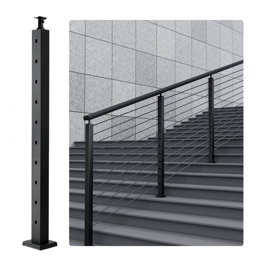 HR-010 - 36" Stainless Steel Cable Railing Post for Angled Stairs