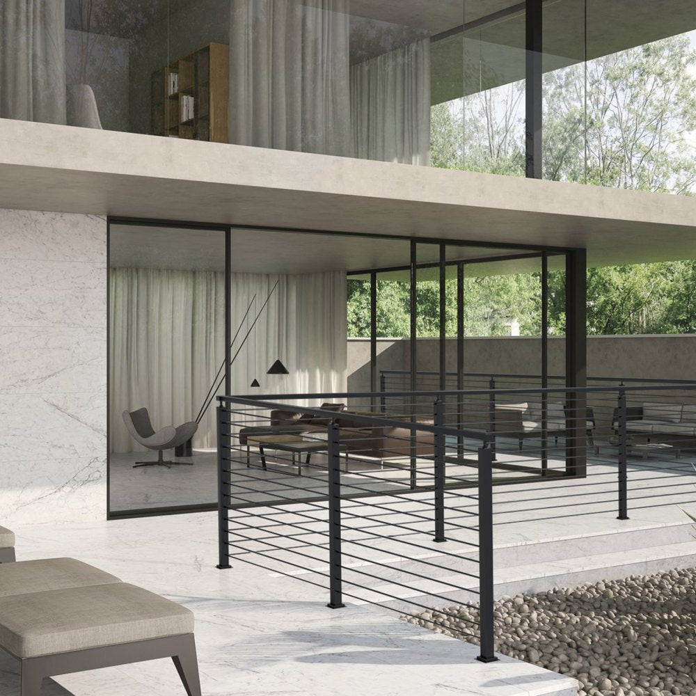 HR-011 - Durable 36" L-Shaped Stainless Steel Railing Post with 10 Holes