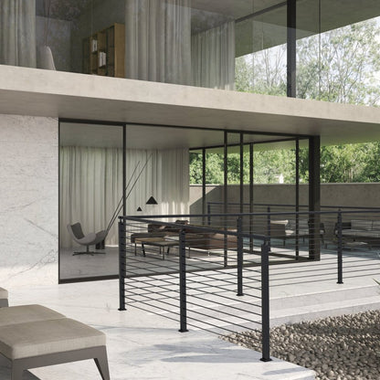 HR-011 - Durable 36" L-Shaped Stainless Steel Railing Post with 10 Holes