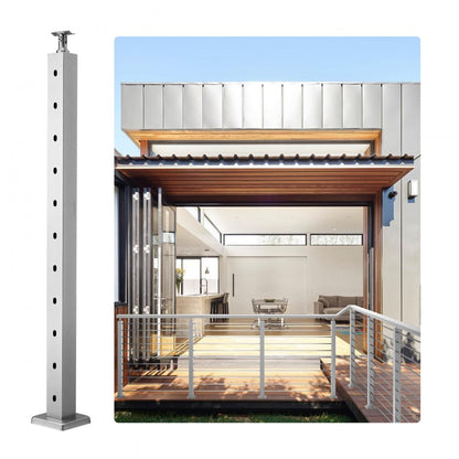 HR-012 - Durable SUS304 Stainless Steel Cable Railing Post with Brackets