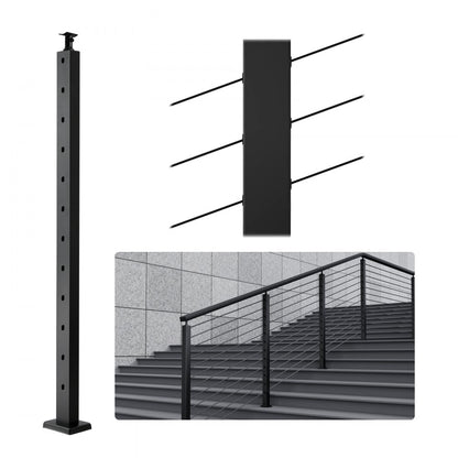 HR-013 - 42" Stainless Steel Railing Post with 30° Angled Hole