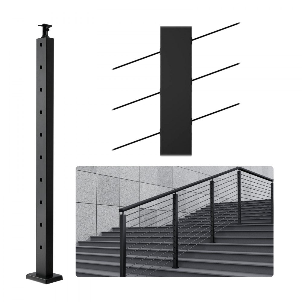 HR-015 - 36" SUS304 Stainless Steel Railing Post for Indoor/Outdoor Use