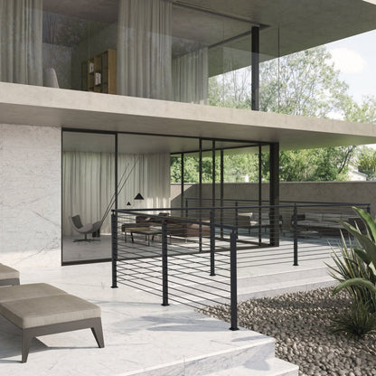 HR-016 - 36" SUS304 Stainless Steel Cable Railing Post with 10 Pre-Drilled Holes