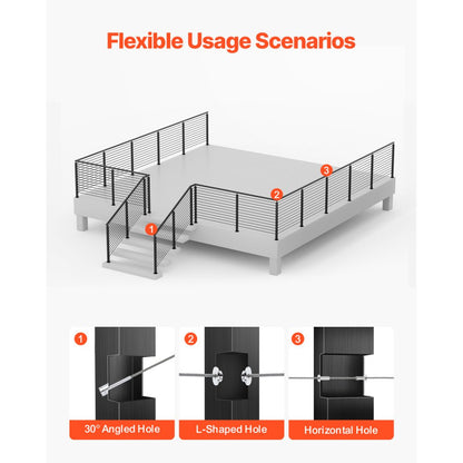 HR-014 - 42" SUS304 Stainless Steel Cable Railing Post for Stairs & Corners