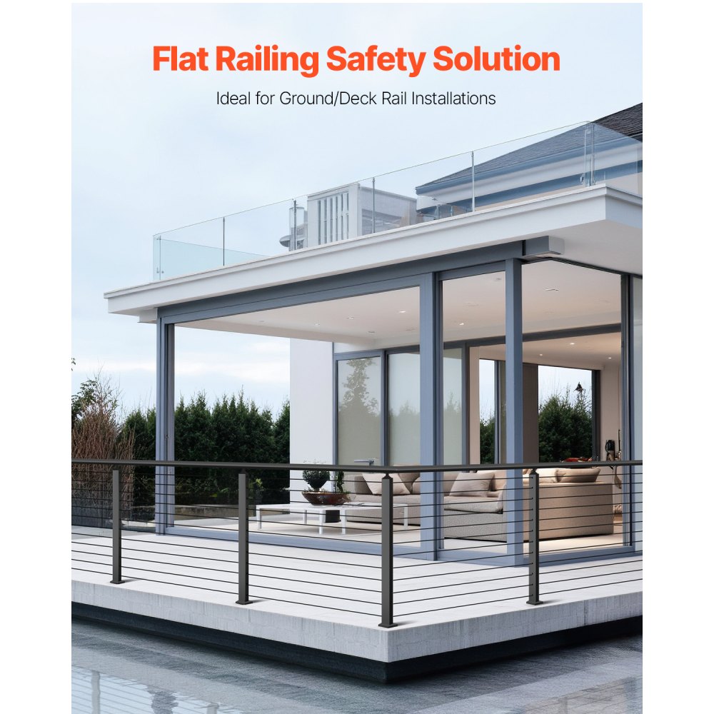HR-018G - 42" Stainless Steel Cable Railing Post with Pre-Drilled Holes