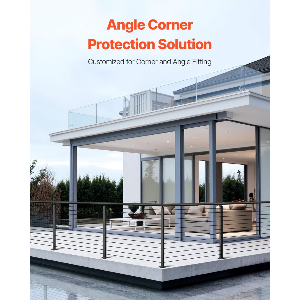 HR-007 - 42" Corner Cable Railing Post, Durable SUS304 Stainless Steel