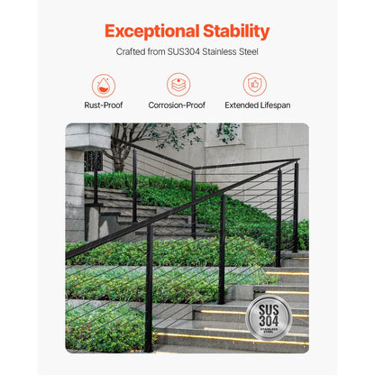 HR-013G - 42" SUS304 Stainless Steel Railing Post, Easy Install & Stylish Design