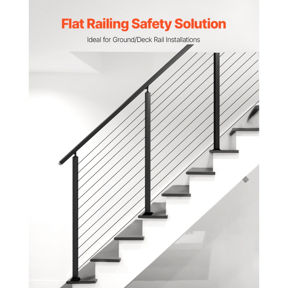 HR-006 - 42"x2" Stainless Steel Cable Railing Post with Pre-Drilled Holes