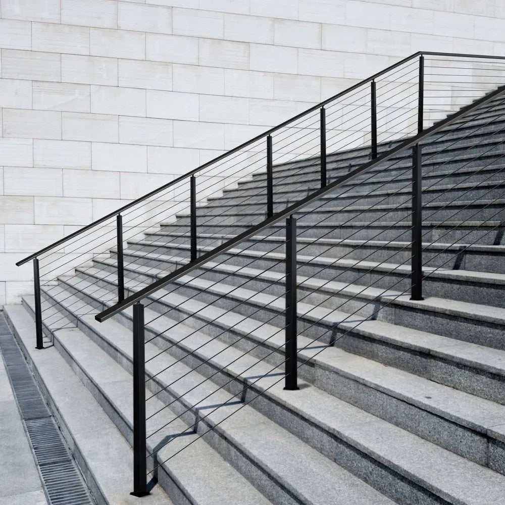 HR-015G - 36" SUS304 Stainless Steel Cable Railing Post with Pre-Drilled Holes