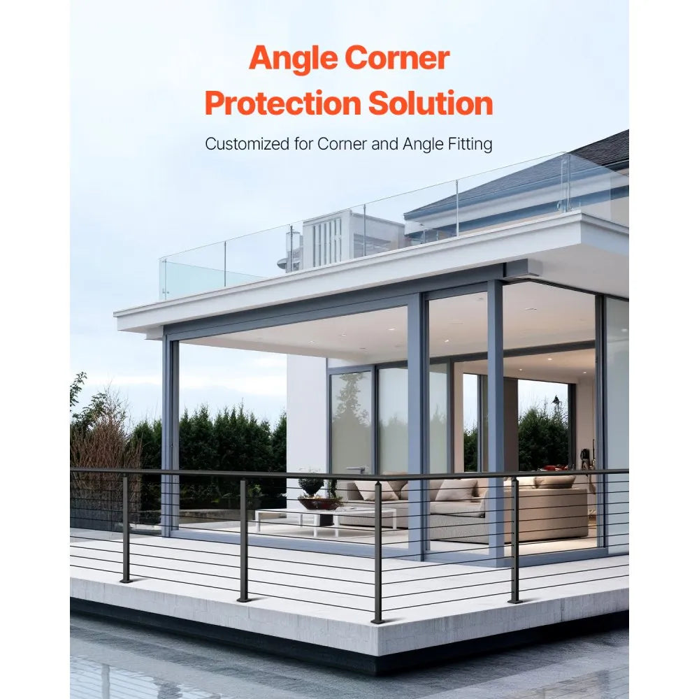 HR-016 - SUS304 Stainless Steel 36" Corner Railing Post with Easy Installation