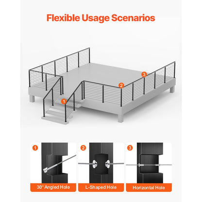 HR-016 - SUS304 Stainless Steel 36" Corner Railing Post with Easy Installation