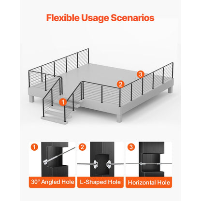 VV-91.4x2.5x5-LGZYK - Durable 36" Stainless Steel Cable Railing Post with Pre-Drilled Holes