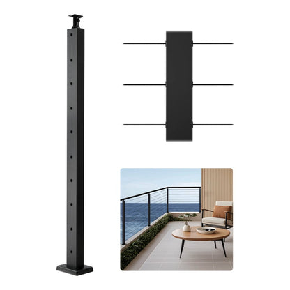 VV-91.4x2.5x5-LGZYK - Durable 36" Stainless Steel Cable Railing Post with Pre-Drilled Holes