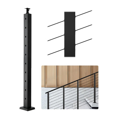 HR-010 - 36" Stainless Steel Cable Railing Post for Decks and Stairs
