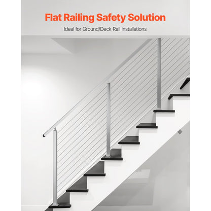 HR-005 - 42" Stainless Steel Cable Railing Post with Adjustable Design