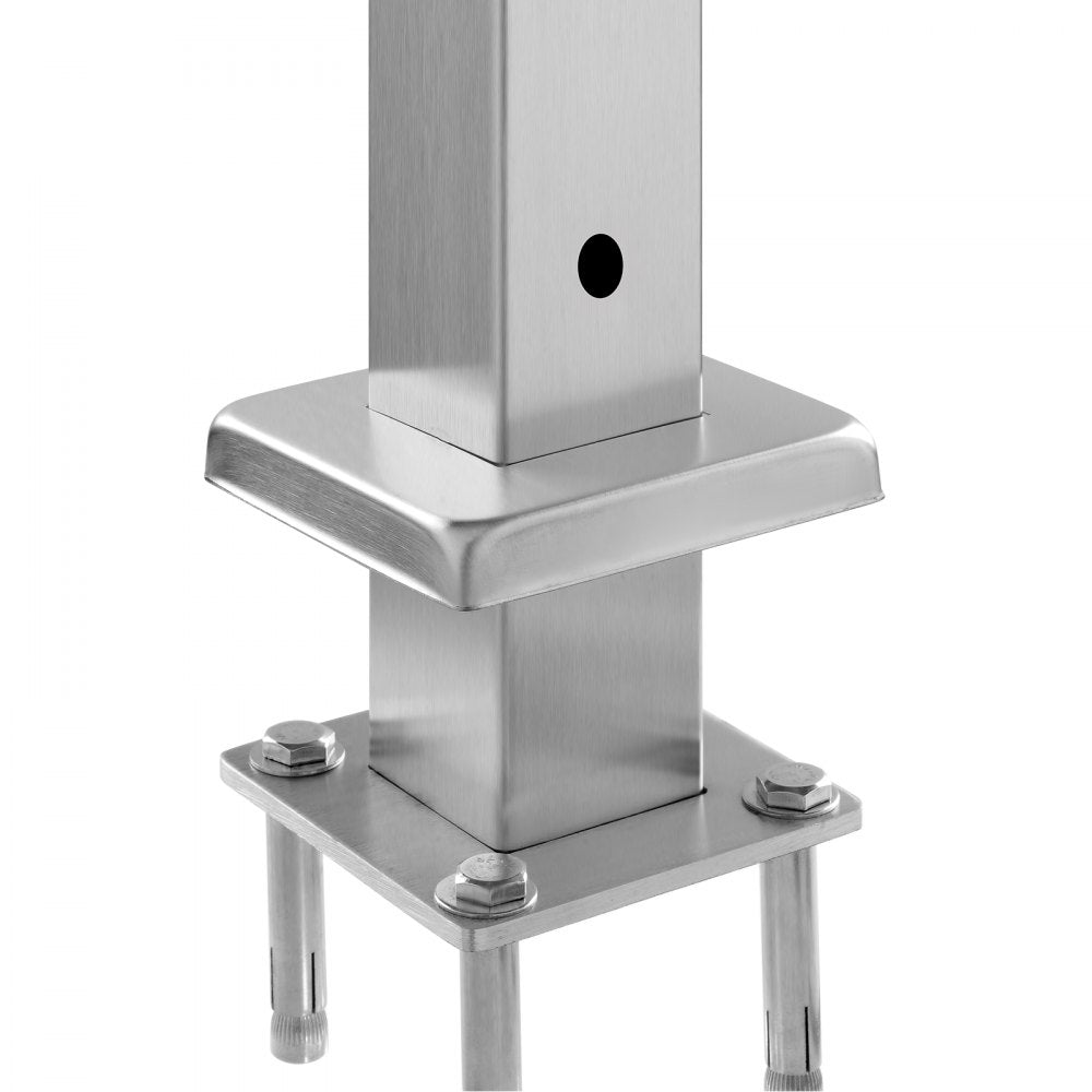 HR-012 - Durable 36x2 Stainless Steel Cable Railing Post with Pre-Drilled Holes