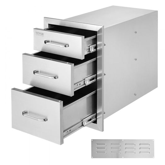 KM-CTG-2302-SKU4 - Stainless Steel Outdoor Kitchen Drawer 14" W x 20.3" H