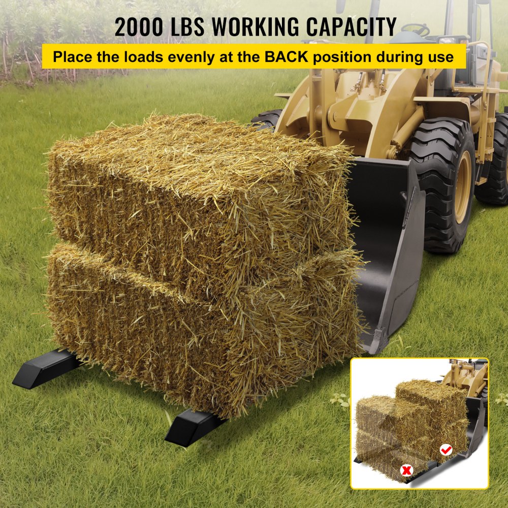 C-2000LB - 60" VEVOR Heavy-Duty Pallet Forks for Loaders, 2000 lbs Capacity