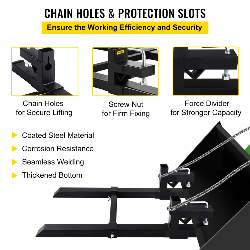 C-2000LB - 60" VEVOR Heavy-Duty Pallet Forks for Loaders, 2000 lbs Capacity