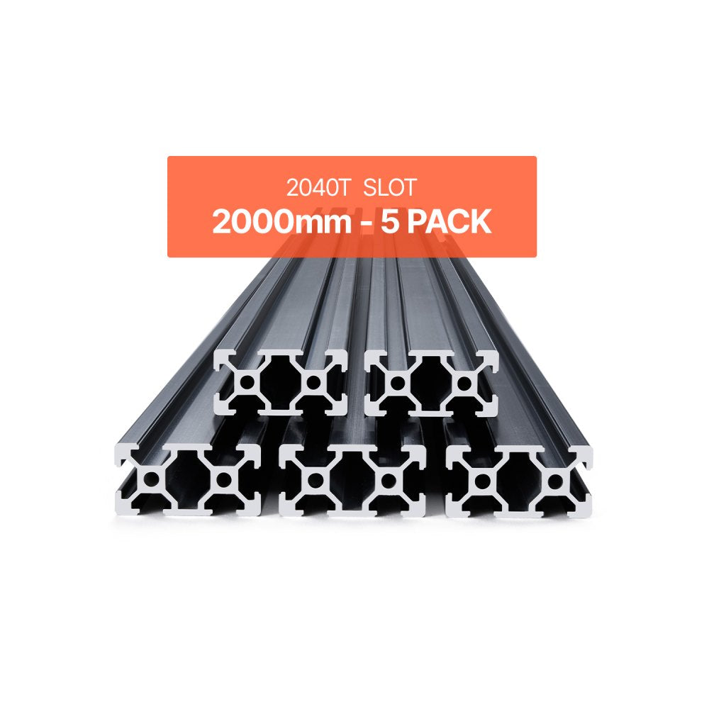 2040-200-5 - 78.74" Aluminum T Slot Linear Rail, 5-Piece Set