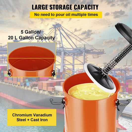 010637510123 - 20L Electric Grease Pump with Wheels & 360° Gun