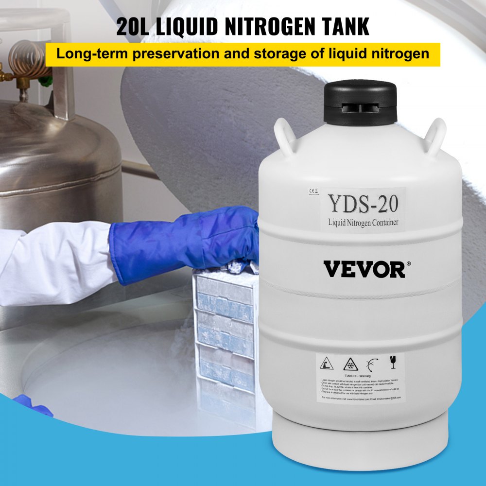 010719379820 - 20L Lightweight Liquid Nitrogen Tank for Labs & Research