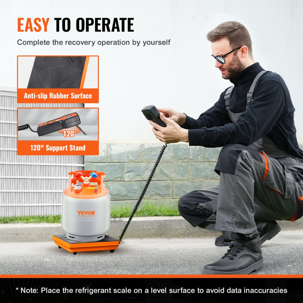 LX-36575D - VEVOR 220 LBS HVAC Refrigerant Scale with Clear Backlit Display