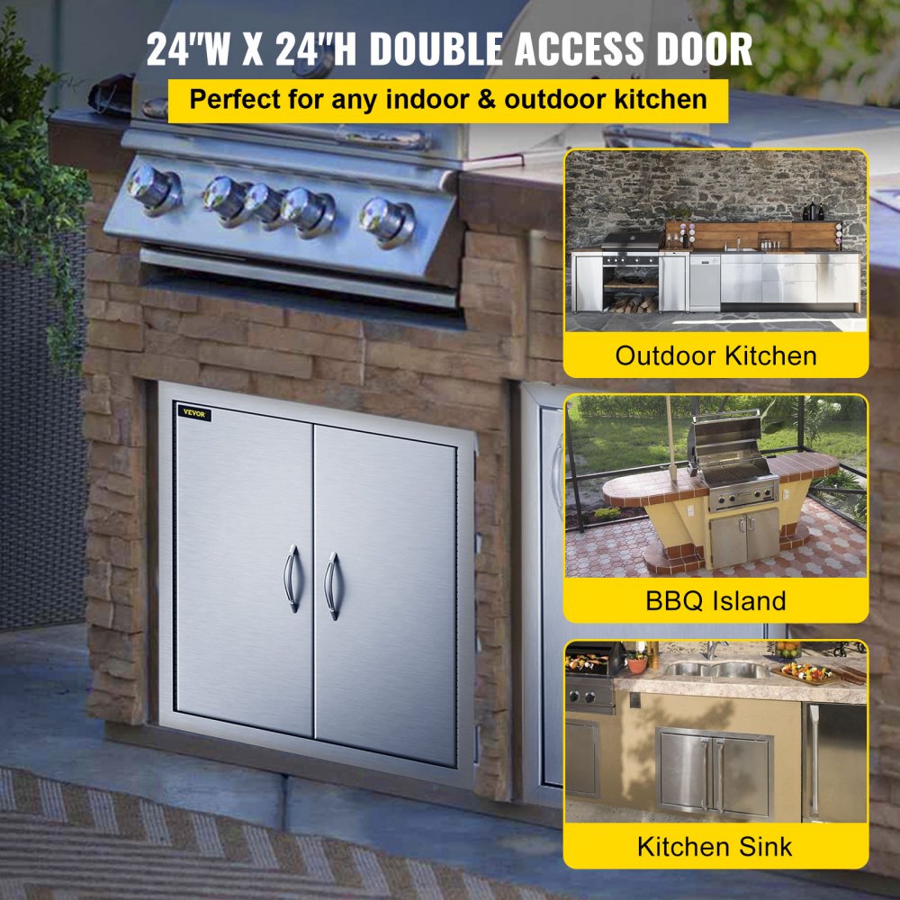 CGM-24x24IN - 24x24 Inch Stainless Steel BBQ Access Doors with Magnetic Closure
