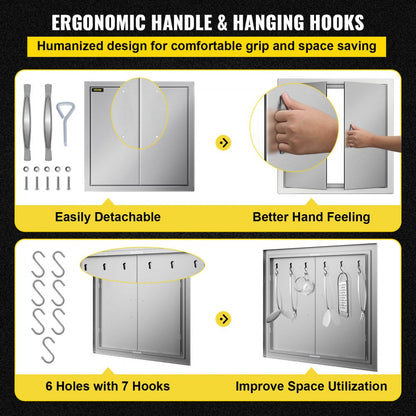 CGM-24x24IN - 24x24 Inch Stainless Steel BBQ Access Doors with Magnetic Closure