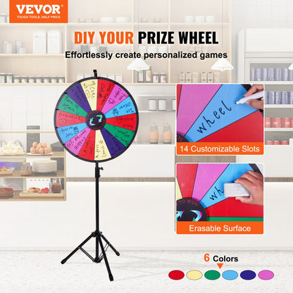 010301728668 - 24" Dry Erase Prize Wheel with Adjustable Tripod Stand