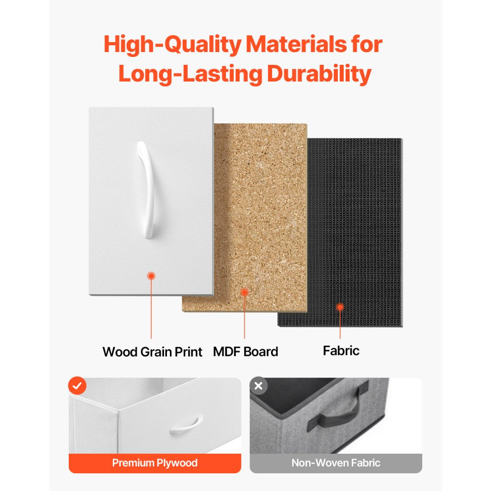 ZWE-BC-SS-06 - Modern 10-Drawer Fabric Dresser with Steel Frame