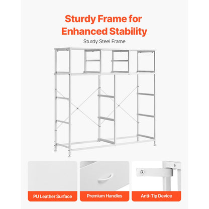 ZWE-BC-SS-06 - Modern 10-Drawer Fabric Dresser with Steel Frame